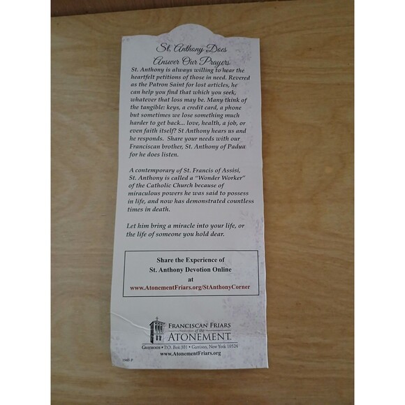 Saint Anthony Pray for Us Catholic Rosary Beads Necklace & Bracelet set of 2 - Picture 5 of 9